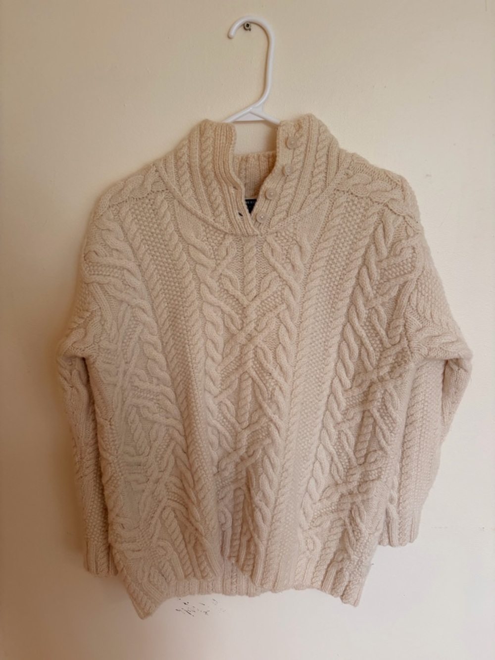 Lauren Ralph Lauren Cream Cable Funnel Neck Sweater